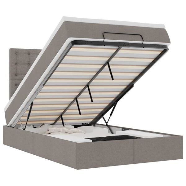 vidaXL Ottoman bed met matras en LED's 120x200cm stof taupe