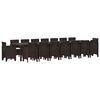 vidaXL Tuin Eettafelset met kussens met kussen 17 pcs Bruin PP
