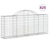 vidaXL Schanskorven 25 st gewelfd 200x30x80/100 cm ijzer