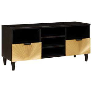 vidaXL TV-kast Zwart en Goud 100 x 33 x 46 cm Bewerkt hout
