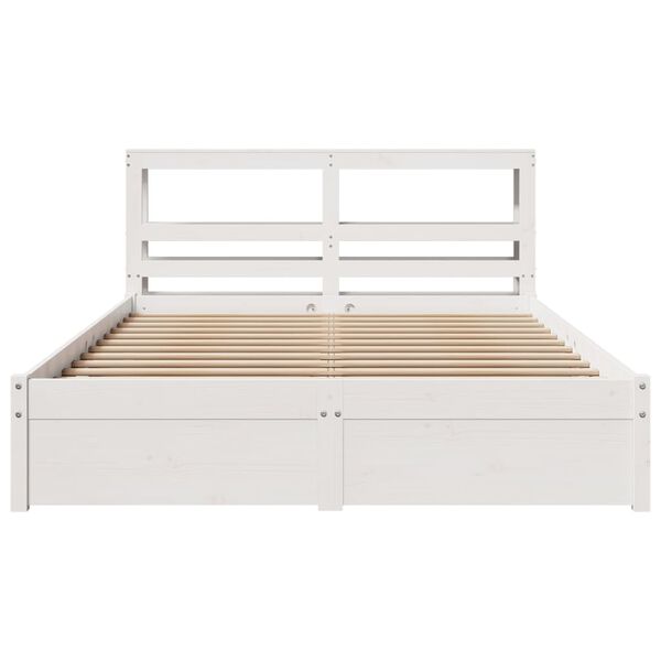 vidaXL Bedframe met hoofdeinde zonder matras 120x200 cm wit
