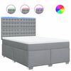 vidaXL Boxspring met matras stof lichtgrijs 160x200 cm