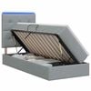 vidaXL LED Opslagbed met Matras Lichtgrijs 90 x 190 cm Stof