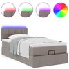vidaXL Ottoman bed met matras en LED's 80x200cm stof taupe
