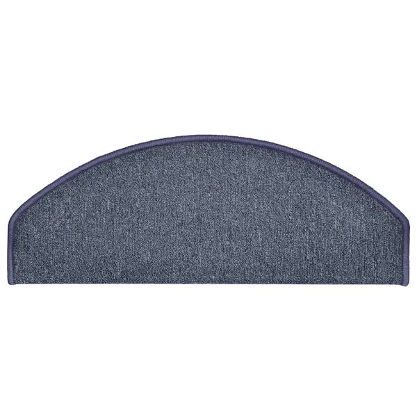 vidaXL Trapmatten 30 st 65x24x4 cm donkergrijs en blauw halfrond groot