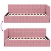 vidaXL Hoekbedframe met hoofdeinde Roze 90 cm x 200 cm Fluweel