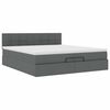 vidaXL Ottoman bed met matras 200x200 cm stof donkergrijs