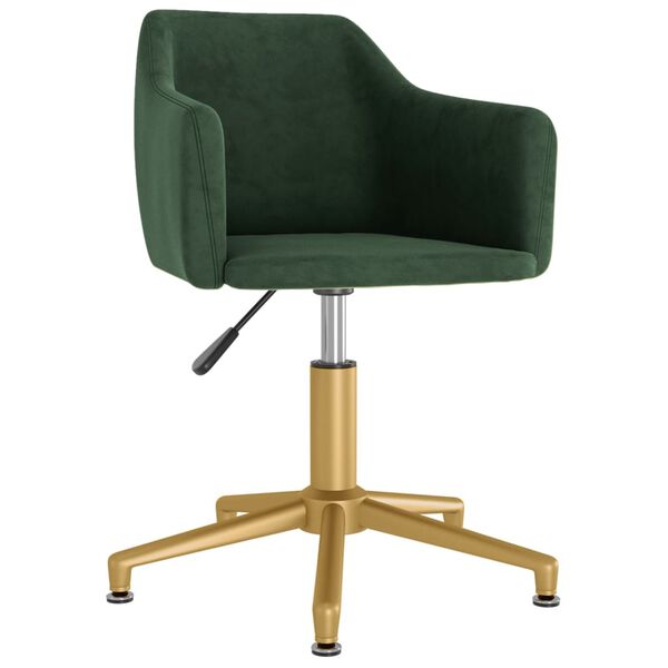 vidaXL Eetkamerstoelen draaibaar 4 st fluweel donkergroen