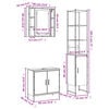 vidaXL 3-delige Badkamerkastenset bewerkt hout zwart