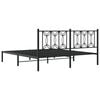 vidaXL Bedframe met hoofdbord metaal zwart 183x213 cm