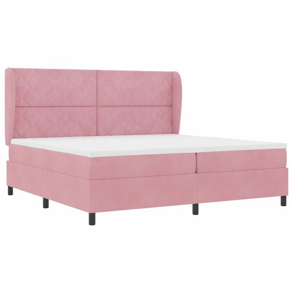 vidaXL Boxspringbed met matras Roze 200 x 200 cm Polyester
