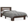 vidaXL Bedframe bewerkt hout en metaal bruin eikenkleurig 100x200 cm