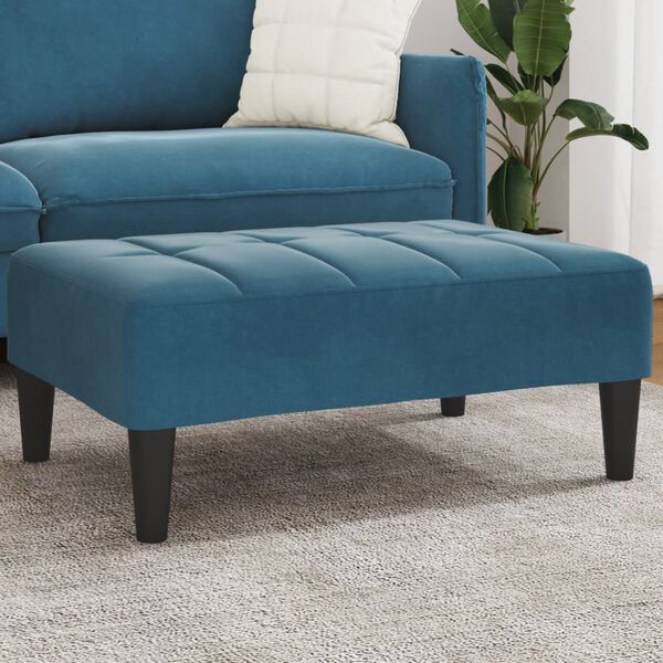 vidaXL Voetenbank 77x55x31 cm fluweel blauw