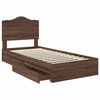 vidaXL Opslag bed met hoofdeinde Bruin Eiken 100 x 200 cm Bewerkt hout