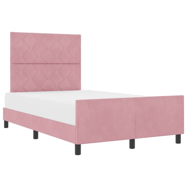 vidaXL Boxspringbed met hoofdeinde Roze 120 x 190 cm Fluweel