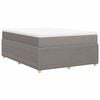 vidaXL Boxspring met matras stof taupe 140x200 cm