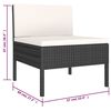 vidaXL 6-delige Loungeset met kussens poly rattan zwart