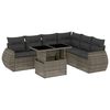 vidaXL 7-delige Loungeset met kussens poly rattan grijs