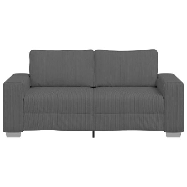 vidaXL Loveseat bank 180x77x82 cm corduroy stof donkergrijs