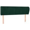 vidaXL Hoofdbord met randen 147x23x78/88 cm fluweel donkergroen