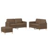 vidaXL 4-delige Loungeset met kussens stof bruin