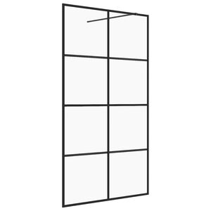 vidaXL Inloopdouchewand 115x195 cm ESG-glas transparant en zwart