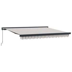 vidaXL Uitschuifbare luifel Lichtgrijs en wit. 500 &times; 300 cm