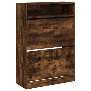 vidaXL Schoenenkast met 2 klaplades 80x34x116 cm gerookt eikenkleurig