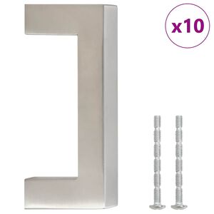 vidaXL Handvatten 10 st 64 mm roestvrij staal zilverkleurig