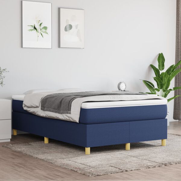 vidaXL Boxspring bed 120x200 cm stof blauw
