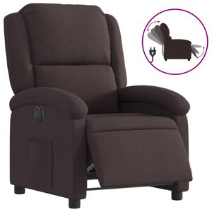 vidaXL Fauteuil verstelbaar elektrisch stof donkerbruin