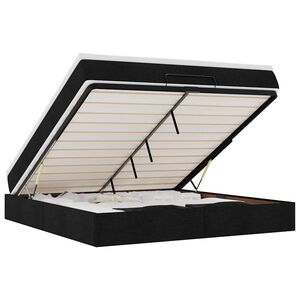 vidaXL Ottoman bed met matras 180x200cm stof zwart
