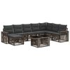vidaXL Tuinbankenset 9 st Grijs en Donkergrijs poly rattan