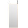 vidaXL Deurspiegel 30x80 cm glas en aluminium goudkleurig