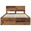 vidaXL Bedframe met hoofdeinde Oudhout 140 x 190 cm Bewerkt hout