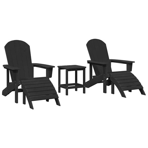 vidaXL Tuin Lounge Meubels 3 pcs Zwart 38 x 38 x 46cm Kunststof