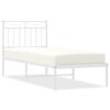 vidaXL Bedframe met hoofdbord metaal wit 80x200 cm