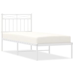 vidaXL Bedframe met hoofdbord metaal wit 80x200 cm