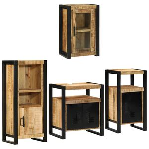 vidaXL Badkamermeubelset 4 st Bruin 55 x 35 x 60 cm Massief Mango Hout