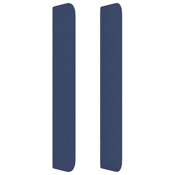 vidaXL Hoofdbord met randen 163x16x118/128 cm stof blauw