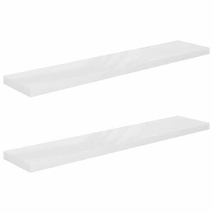 vidaXL Wandschappen zwevend 2 st 120x23,5x3,8 cm MDF hoogglans wit