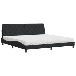 vidaXL Bed met matras fluweel zwart 200x200 cm