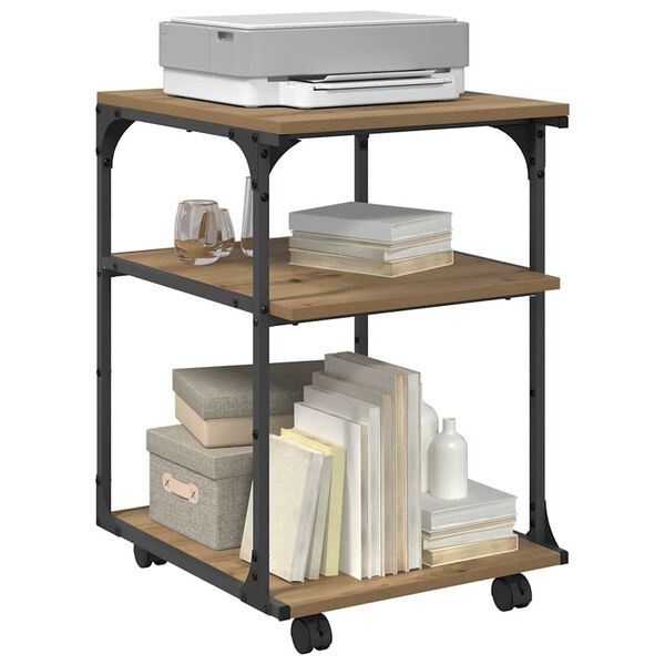 vidaXL Printerstand Artisan Eiken 43 x 48 x 64 cm Bewerkt hout