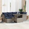 vidaXL 7-delige Loungeset met kussens poly rattan acacia grijs