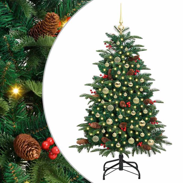 vidaXL Kunstkerstboom Groen 150 cm PVC en Metaal en Plastic