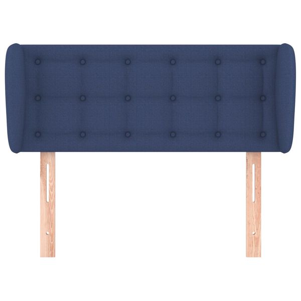 vidaXL Hoofdbord met randen 83x23x78/88 cm stof blauw