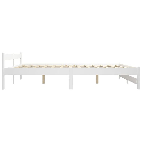 vidaXL Bedframe massief grenenhout wit 140x200 cm