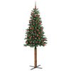 vidaXL Slanke Kerstboom Groen 180 cm PVC en massief dennenhout