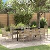 vidaXL Tuin eettafelset met kussen 9 pcs Beige poly rattan
