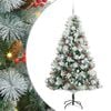 vidaXL Kunstkerstboom Groen en wit 210 cm PVC en Metaal en Plastic